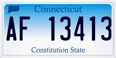 CT license plate AF13413