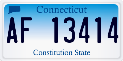 CT license plate AF13414