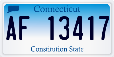 CT license plate AF13417