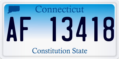 CT license plate AF13418