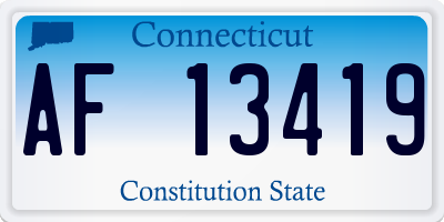 CT license plate AF13419
