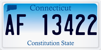 CT license plate AF13422