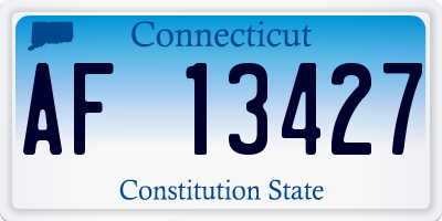 CT license plate AF13427