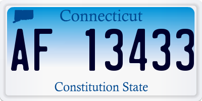 CT license plate AF13433