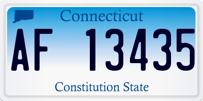 CT license plate AF13435