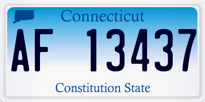 CT license plate AF13437