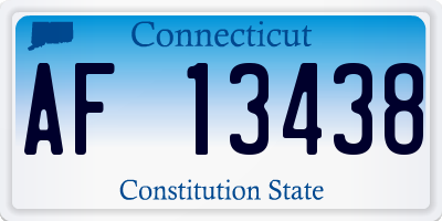 CT license plate AF13438