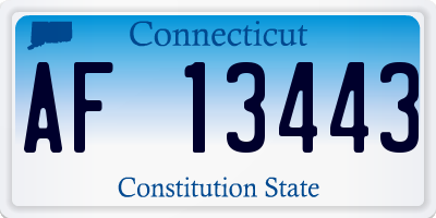 CT license plate AF13443