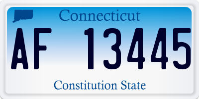 CT license plate AF13445