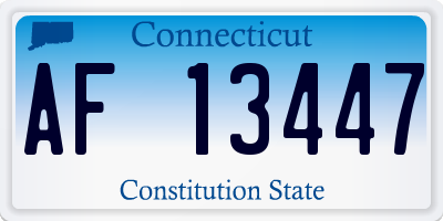 CT license plate AF13447