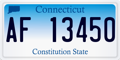 CT license plate AF13450