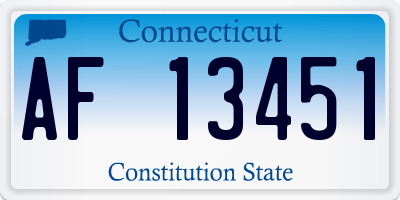CT license plate AF13451