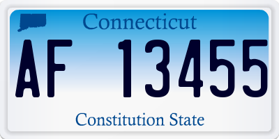 CT license plate AF13455