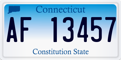 CT license plate AF13457