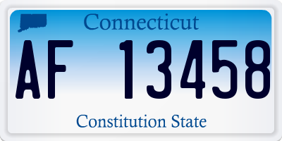 CT license plate AF13458