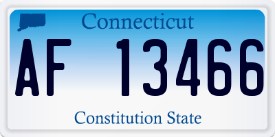 CT license plate AF13466