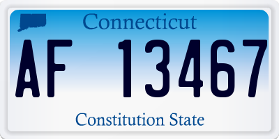 CT license plate AF13467