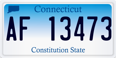 CT license plate AF13473