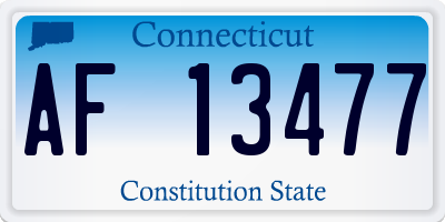 CT license plate AF13477