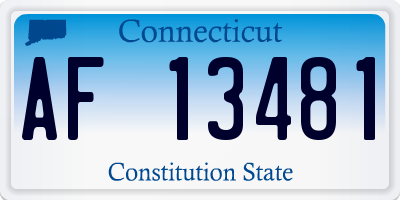 CT license plate AF13481