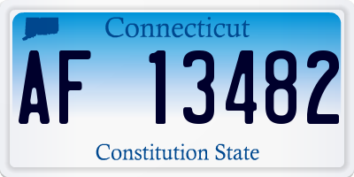 CT license plate AF13482
