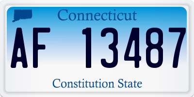 CT license plate AF13487