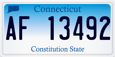 CT license plate AF13492