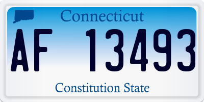 CT license plate AF13493