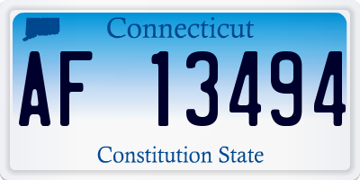 CT license plate AF13494