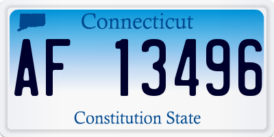 CT license plate AF13496