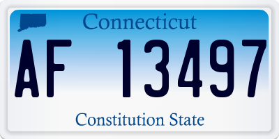 CT license plate AF13497