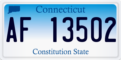 CT license plate AF13502