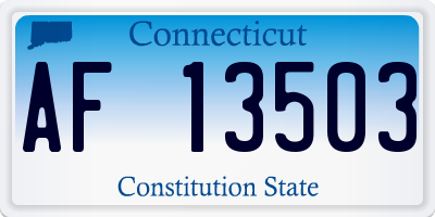CT license plate AF13503