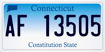 CT license plate AF13505