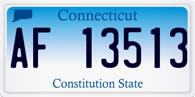 CT license plate AF13513