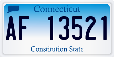CT license plate AF13521
