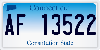 CT license plate AF13522
