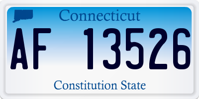 CT license plate AF13526
