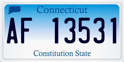 CT license plate AF13531