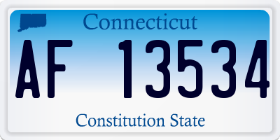 CT license plate AF13534