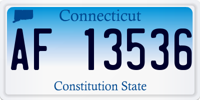 CT license plate AF13536