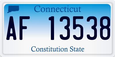 CT license plate AF13538