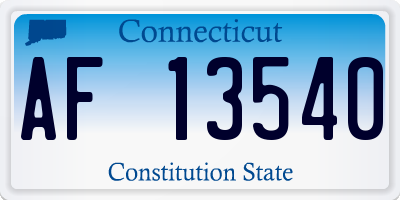 CT license plate AF13540