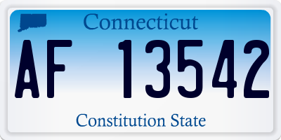 CT license plate AF13542
