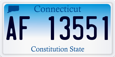 CT license plate AF13551