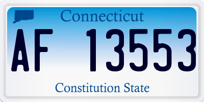 CT license plate AF13553