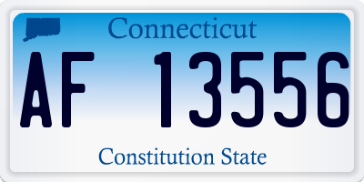 CT license plate AF13556