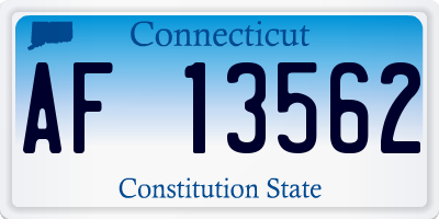 CT license plate AF13562
