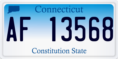 CT license plate AF13568