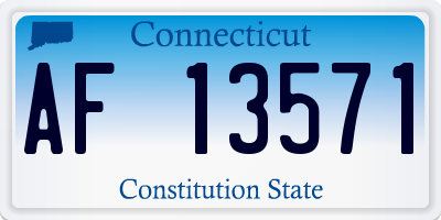CT license plate AF13571